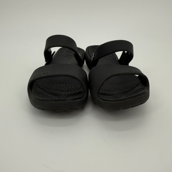 Crocs Coretta Black Slip On Shoes Sandals Women Size 6 - Picture 2 of 7